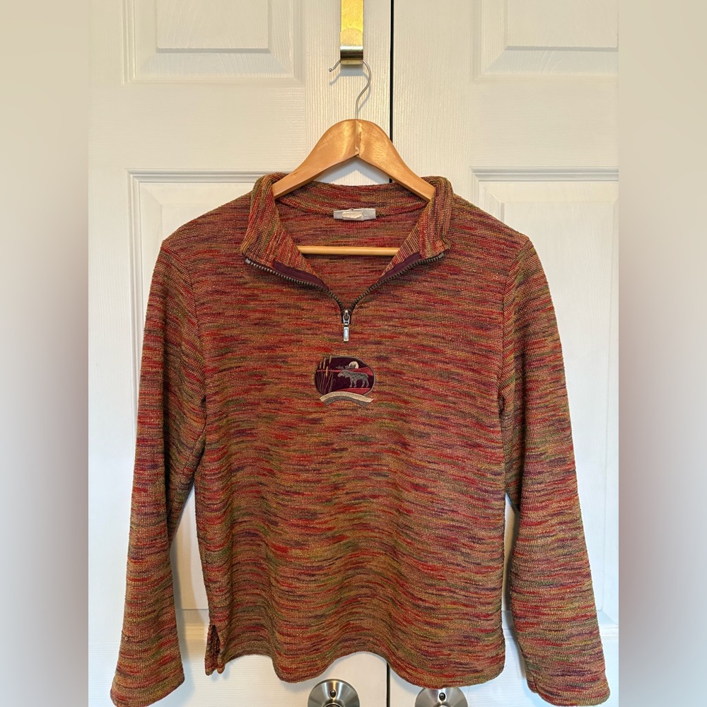Vintage Multicolor Quarter Zip Sweater